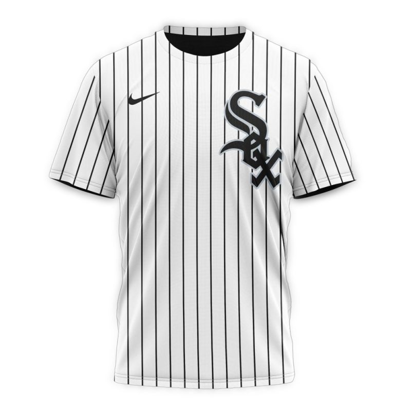 Personalized Chicago White Sox Home Kits Stripe 2024 AOP T Shirt 1