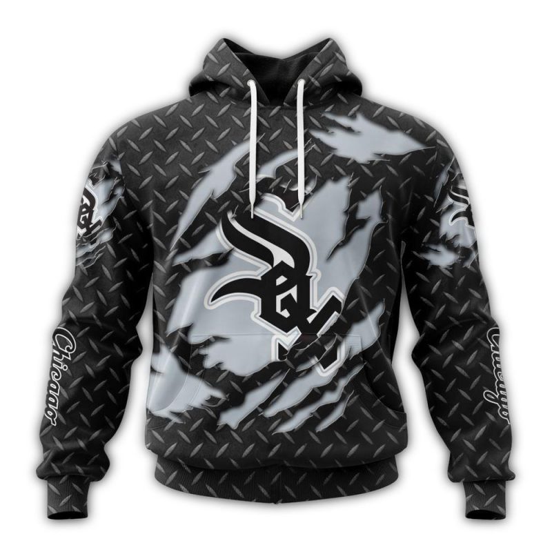 Personalized Chicago White Sox Paw Black AOP Hoodie 1
