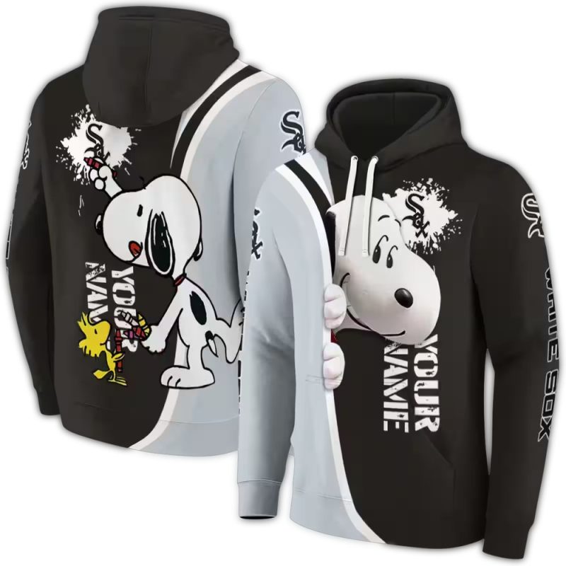 Personalized Chicago White Sox Peeking Snoopy AOP Hoodie 1