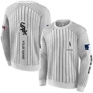 Personalized Chicago White Sox Pinstripe Pattern All Over Print Sweatshirt