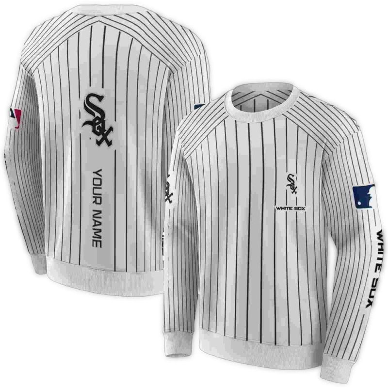 Personalized Chicago White Sox Pinstripe Pattern AOP Sweatshirt 1