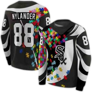 Personalized Chicago White Sox Puzzle Pieces All Over Print Sweatshirt