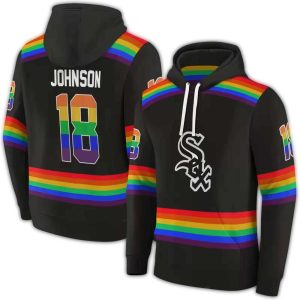 Personalized Chicago White Sox Rainbow Stripes All Over Print Hoodie