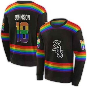 Personalized Chicago White Sox Rainbow Stripes All Over Print Sweatshirt