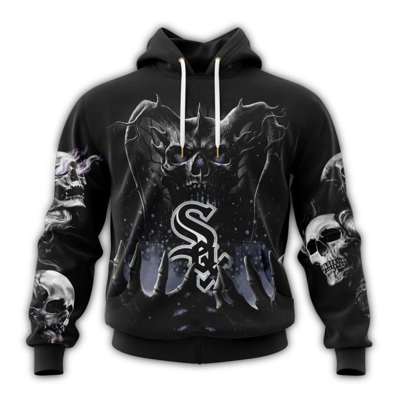 Personalized Chicago White Sox Skull Death AOP Hoodie 1
