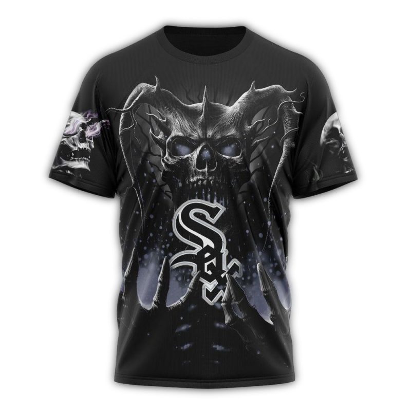 Personalized Chicago White Sox Skull Death AOP T Shirt 1