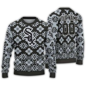 Personalized Chicago White Sox Snowflake Matrix Ugly Sweater