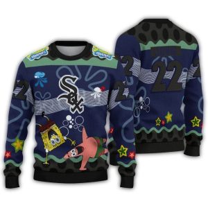 Personalized Chicago White Sox Sponge Bob Ugly Sweater