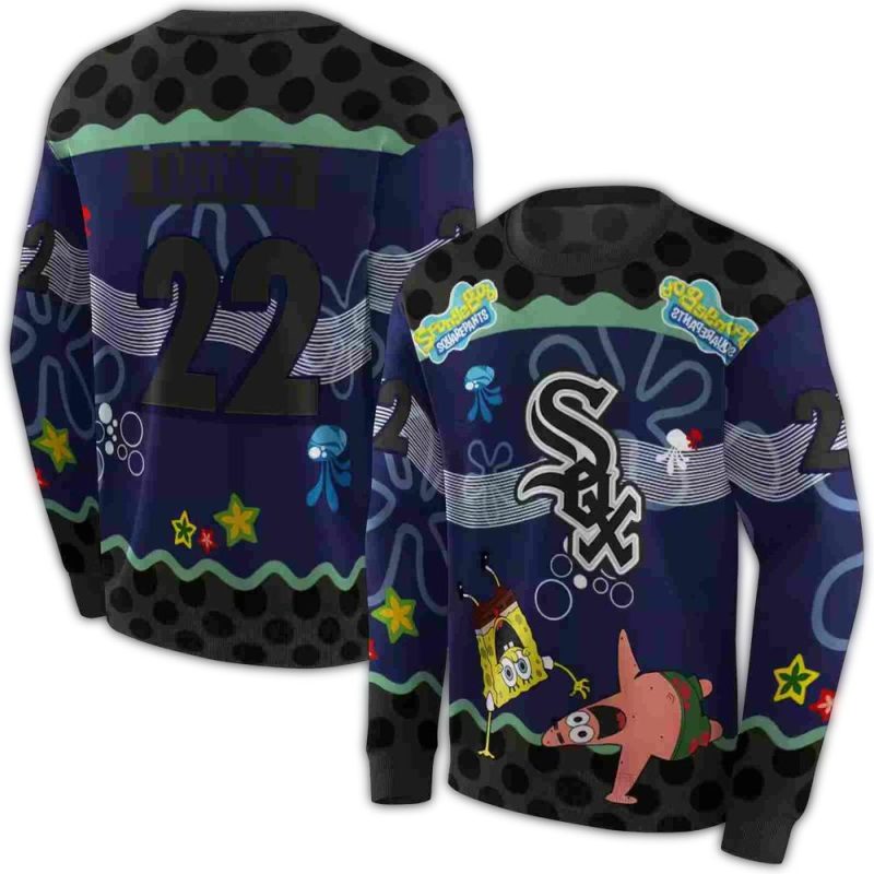 Personalized Chicago White Sox Sponge bob Patrick Star AOP Sweatshirt 1