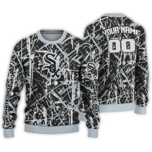 Personalized Chicago White Sox Streak Overlay Ugly Sweater