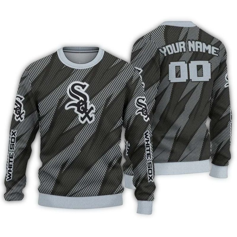 Personalized Chicago White Sox Stripe Motion Ugly Sweater 1