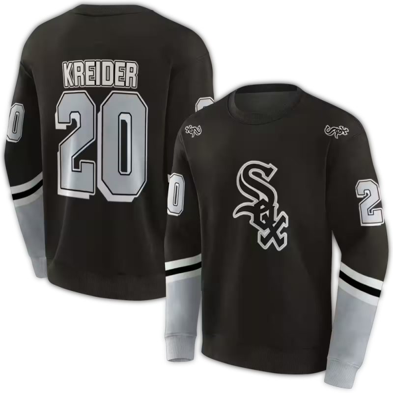 Personalized Chicago White Sox Striped AOP Sweatshirt 1