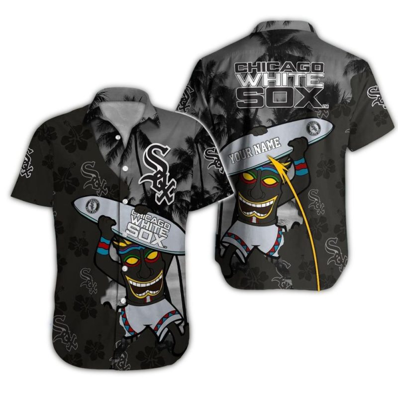 Personalized Chicago White Sox Tiki Surf Hawaiian Shirt 1
