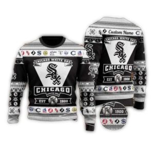Personalized Chicago White Sox Vintage Team Logo Christmas Ugly Sweater