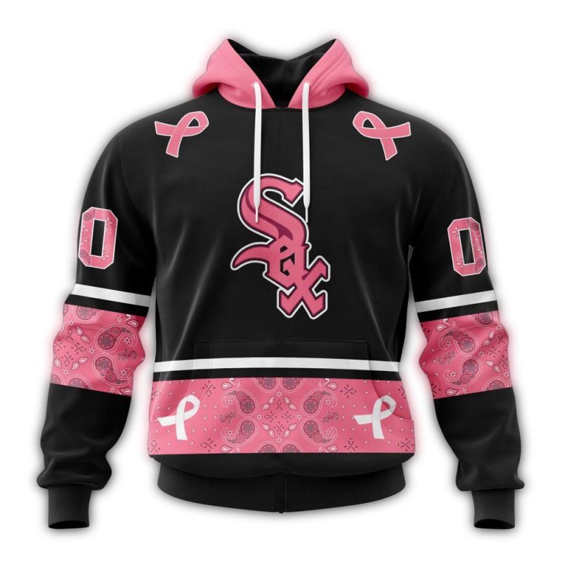 Personalized Chicago White Sox We Wear Pink Breast Cancer AOP Hoodie 1