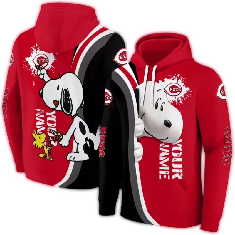 Personalized Cincinnati Peeking Snoopy Reds AOP Hoodie 1