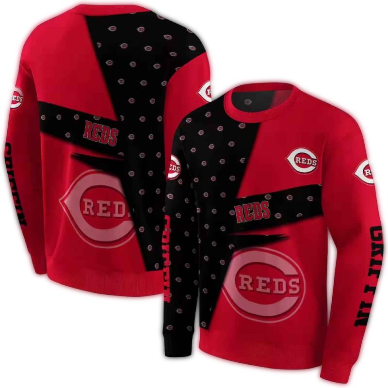 Personalized Cincinnati Reds Abstract Shape AOP Sweatshirt 1