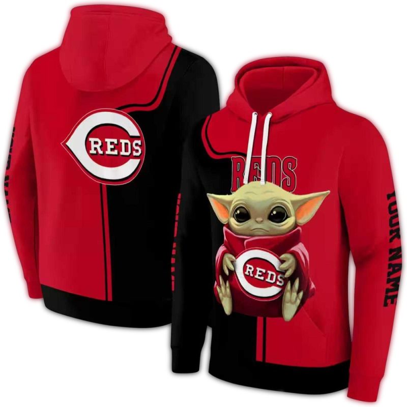 Personalized Cincinnati Reds Baby Yoda AOP Hoodie 1