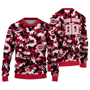 Personalized Cincinnati Reds Camouflage Ugly Sweater For Fans