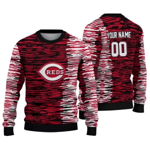 Personalized Cincinnati Reds Camouflage Stripe Sweatshirt - Unique Design