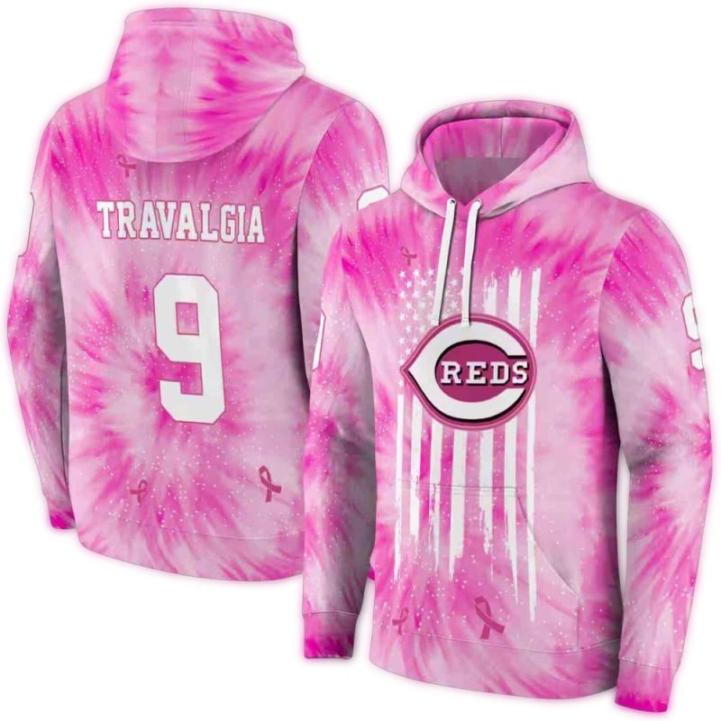 Personalized Cincinnati Reds Cancer Support Pink AOP Hoodie 1
