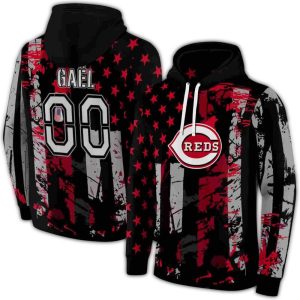 Custom Cincinnati Reds Distressed Flag All-Over Print Hoodie For Fans
