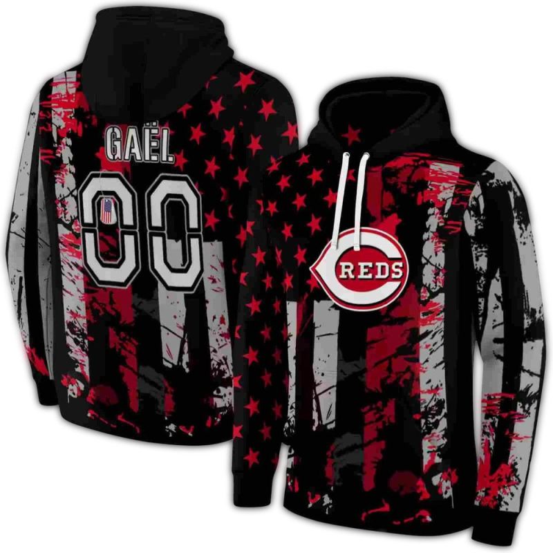 Personalized Cincinnati Reds Distressed Flag AOP Hoodie 1