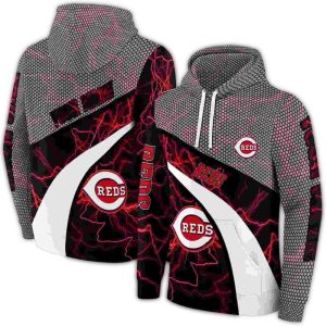 Custom Cincinnati Reds Hexagonal Mesh All-Over Print Hoodie For Fans