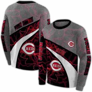 Custom Cincinnati Reds Hexagonal Mesh Print Sweatshirt For Fans