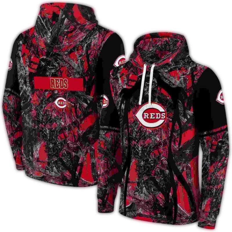 Personalized Cincinnati Reds Hunting Theme AOP Hoodie 1