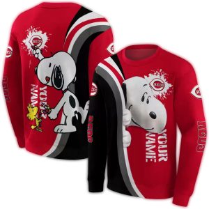 Custom Cincinnati Reds Snoopy All Over Print Sweatshirt For Fans