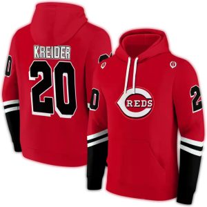 Custom Cincinnati Reds Striped All-Over Print Hoodie For Fans