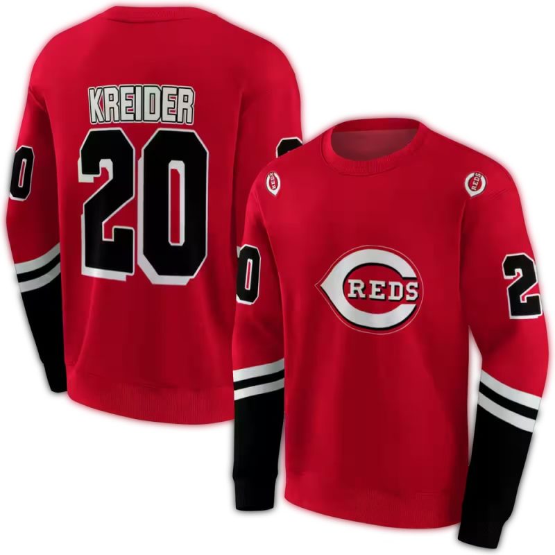 Personalized Cincinnati Reds Striped AOP Sweatshirt 1
