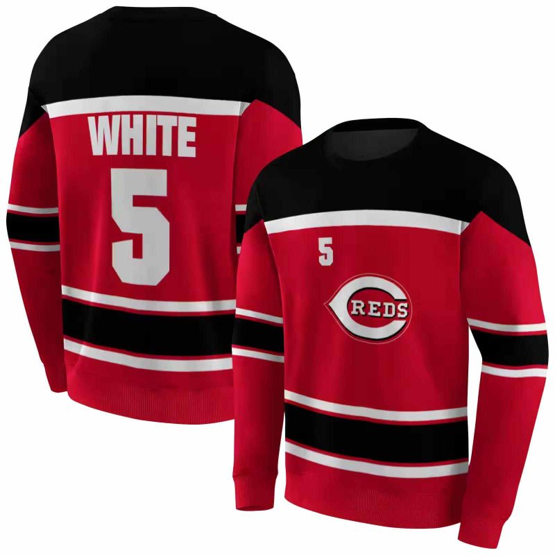 Personalized Cincinnati Reds Striped Pattern AOP Sweatshirt 1