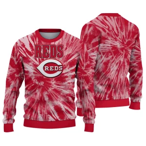 Personalized Cincinnati Reds Tie Dye Ugly Sweater For Fans