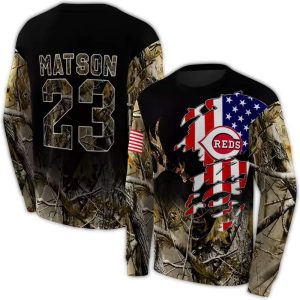 Custom Cincinnati Reds Tree Camo All-Over Print Sweatshirt For Fans