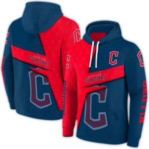 Custom Cleveland Guardians Abstract Design All-Over Print Hoodie