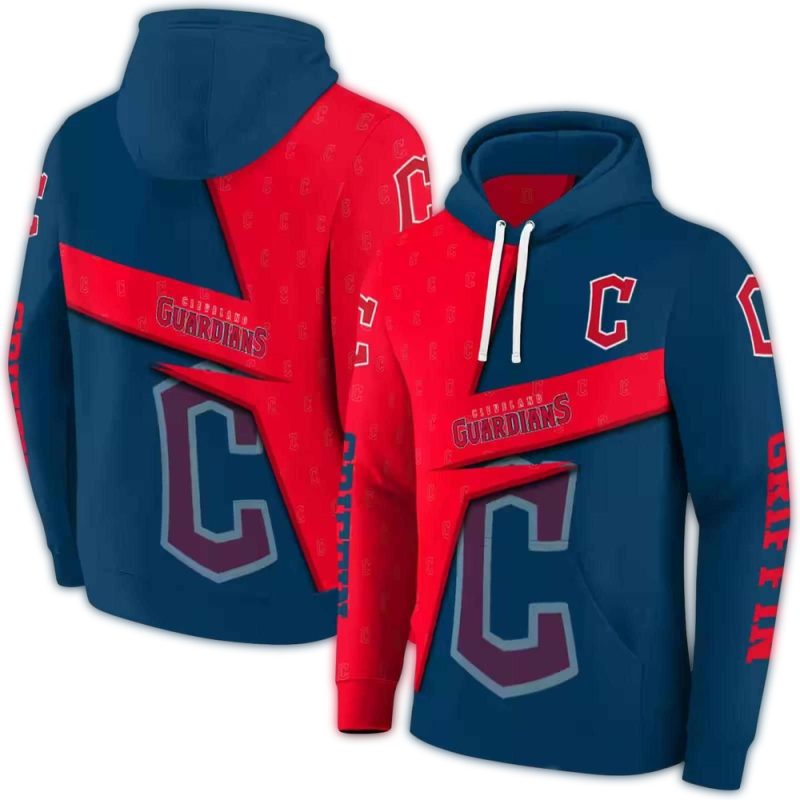 Personalized Cleveland Guardians Abstract Shape AOP Hoodie 1