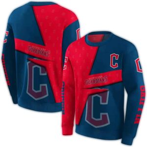 Custom Cleveland Guardians Abstract Design All-Over Print Sweatshirt