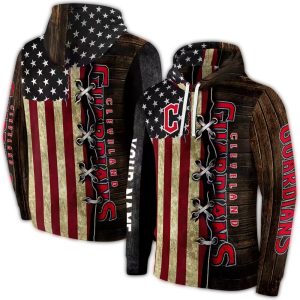 Custom Cleveland Guardians American Pride All-Over Print Hoodie
