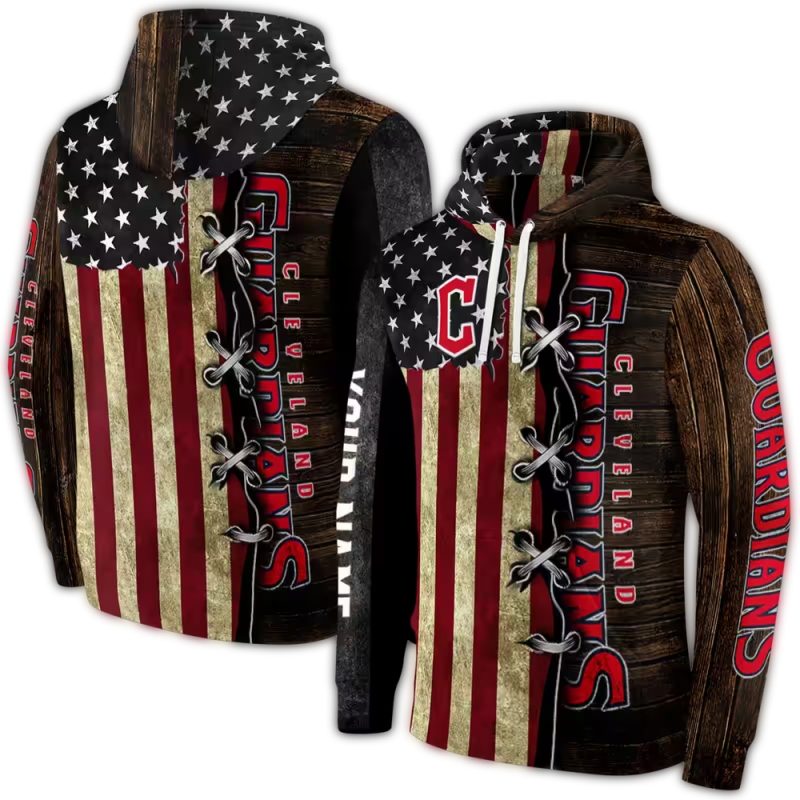 Personalized Cleveland Guardians American Pride AOP Hoodie 1