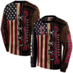 Custom Cleveland Guardians American Pride All-Over Print Sweatshirt