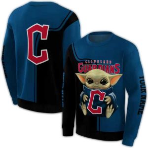 Custom Baby Yoda All-Over Print Sweatshirt For Cleveland Guardians Fans