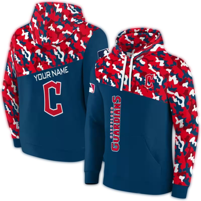 Personalized Cleveland Guardians Camo Pattern AOP Hoodie 1