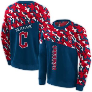 Custom Camo Cleveland Guardians All-Over Print Sweatshirt For Fans