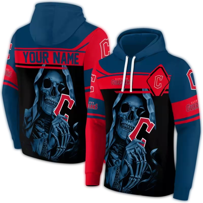 Personalized Cleveland Guardians Grim Reaper AOP Hoodie 1