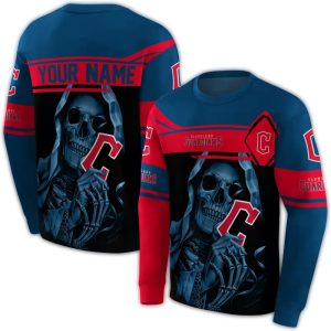 Custom Cleveland Guardians Grim Reaper All-Over Print Sweatshirt
