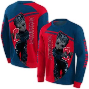 Custom Cleveland Guardians Groot All-Over Print Sweatshirt For Fans