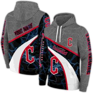 Custom Cleveland Guardians Hexagonal Mesh All-Over Print Hoodie