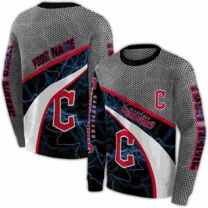 Custom Cleveland Guardians Hexagonal Mesh All-Over Print Sweatshirt